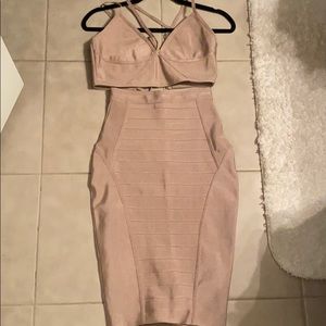 Fashion Nova Nude Bandage Two piece set
